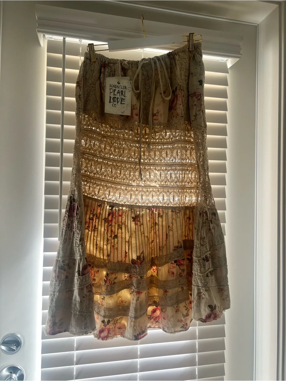 Magnolia Pearl Cream Floral Maxi Skirt Ada Lovelace Skirt